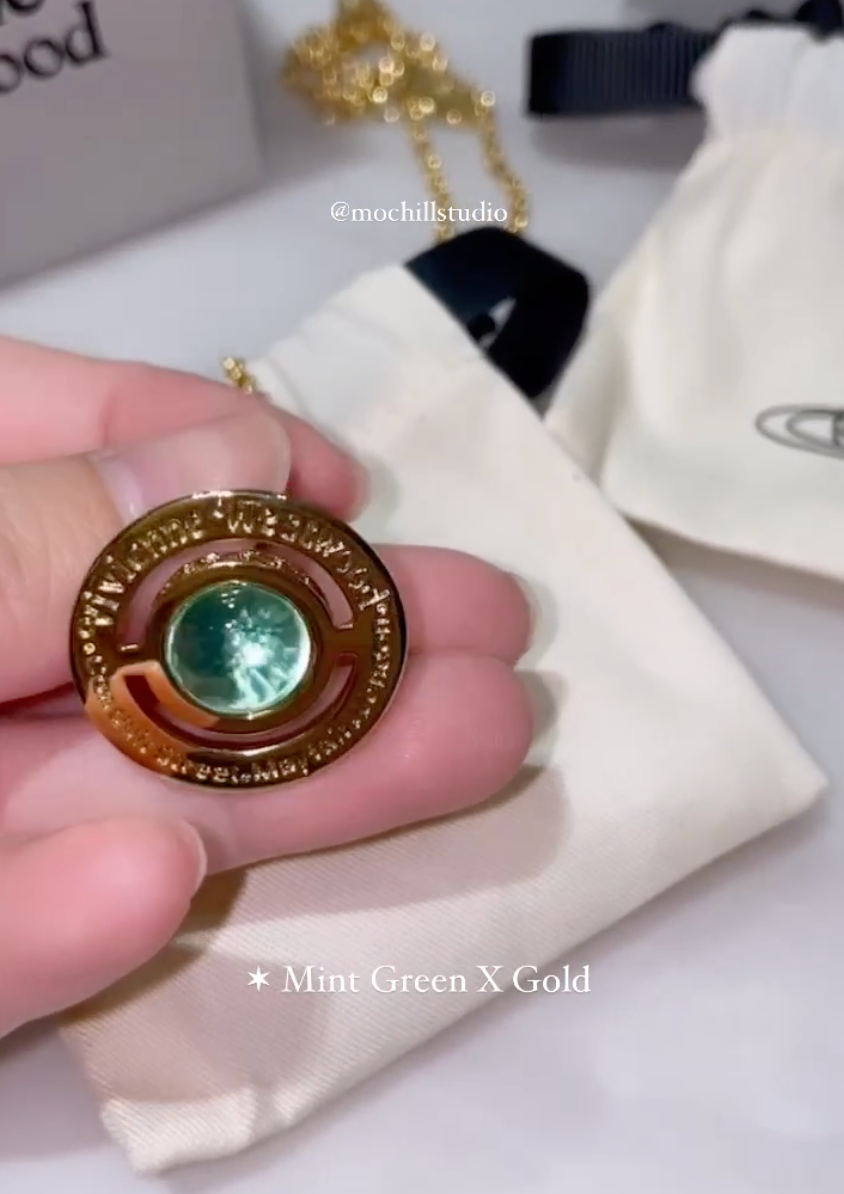 Vivienne Westwood 限定限量薄荷綠立體土星項鍊(全尺寸!)