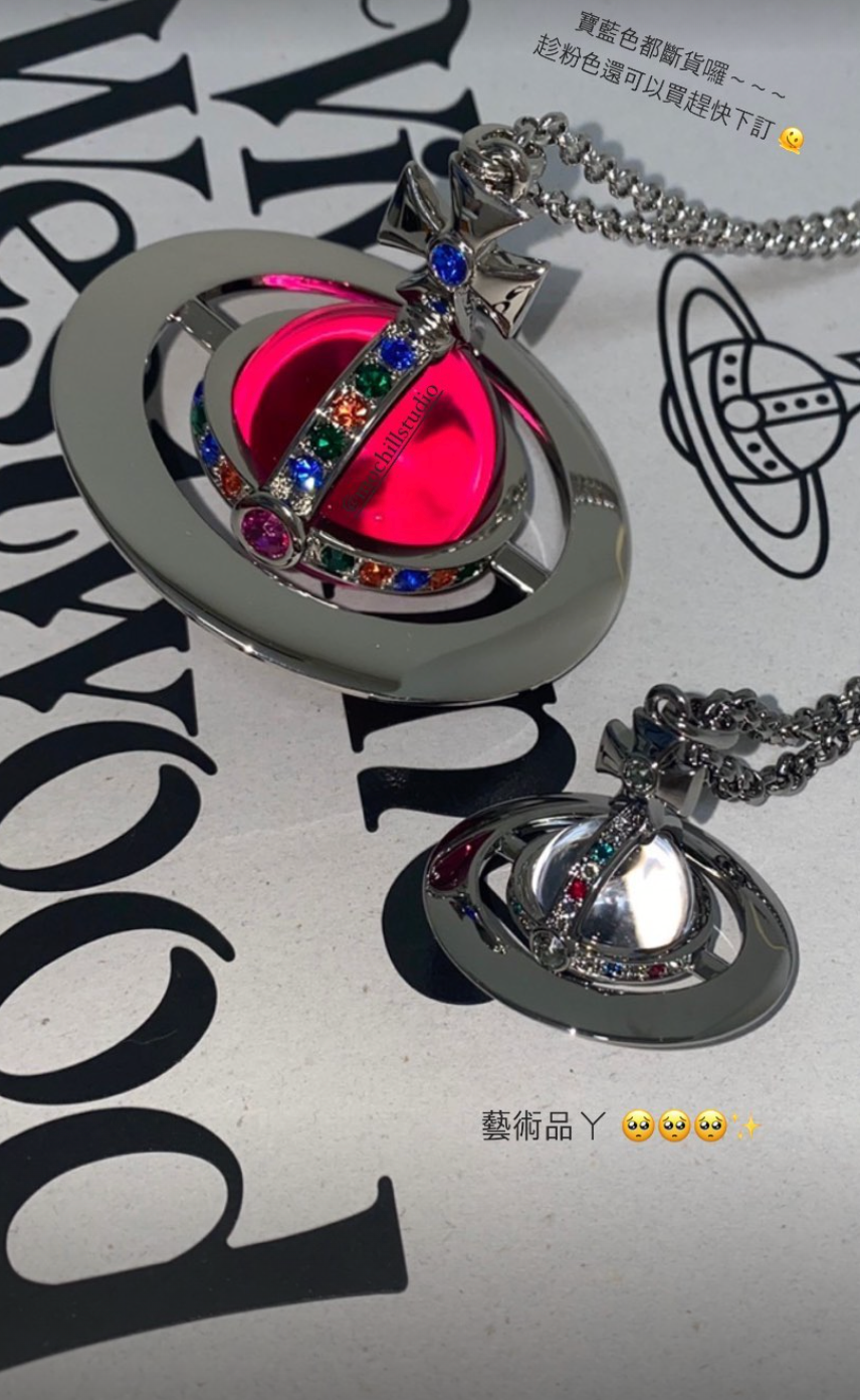 Vivienne Westwood 限定限量薄荷綠立體土星項鍊(全尺寸!)