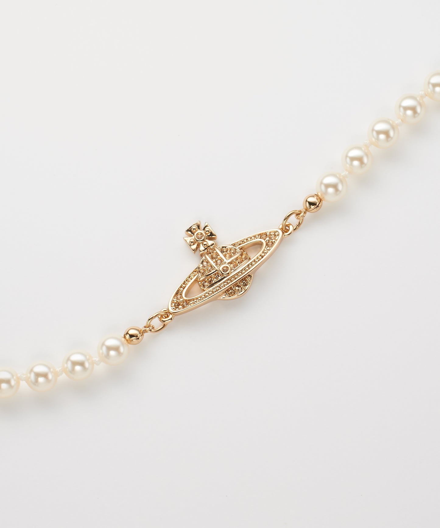 Vivienne Westwood Mini Bas Relief Bracelet 經典滿鑽土星珍珠手鍊(共3色!)