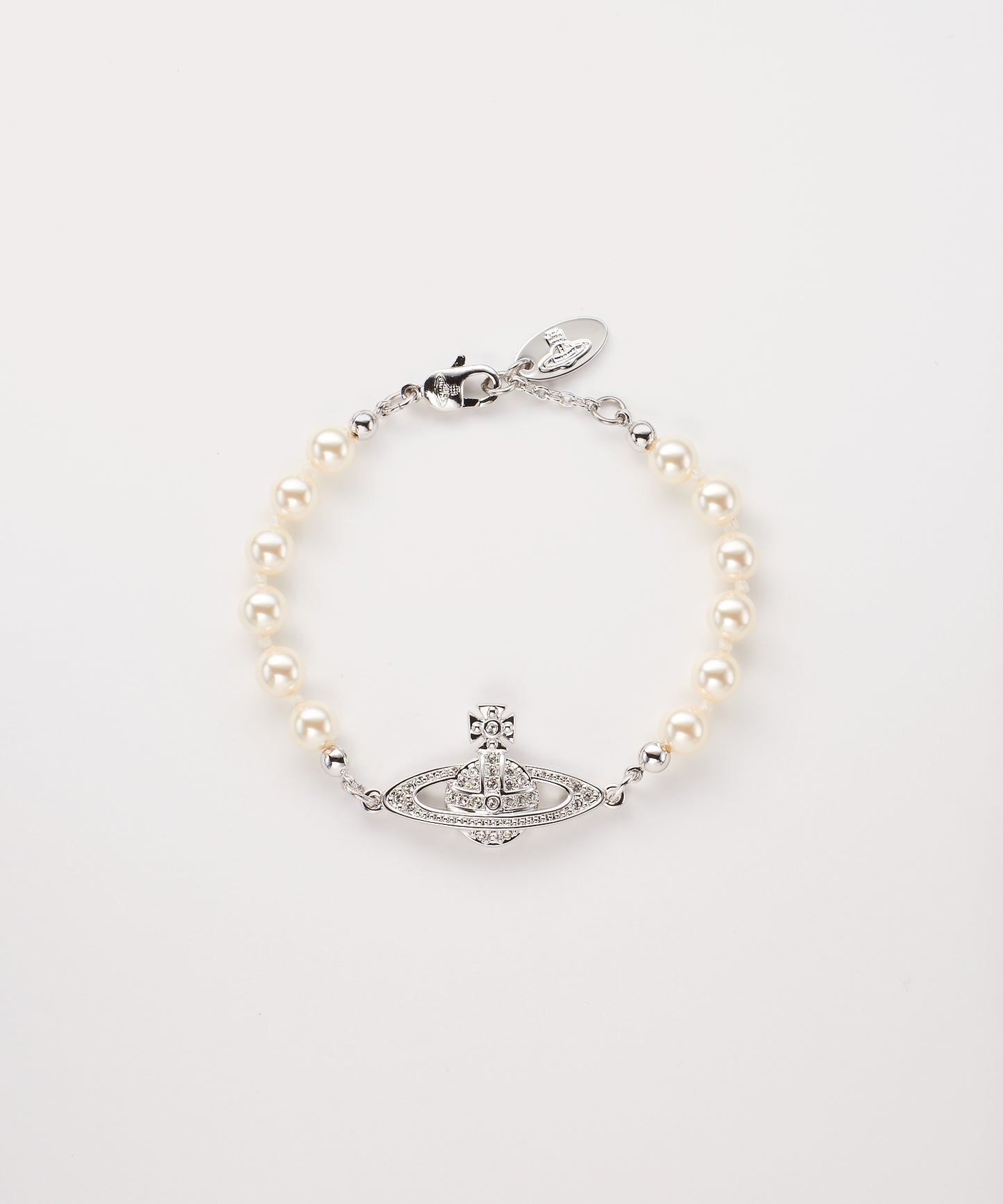 Vivienne Westwood Mini Bas Relief Bracelet 經典滿鑽土星珍珠手鍊(共3色!)