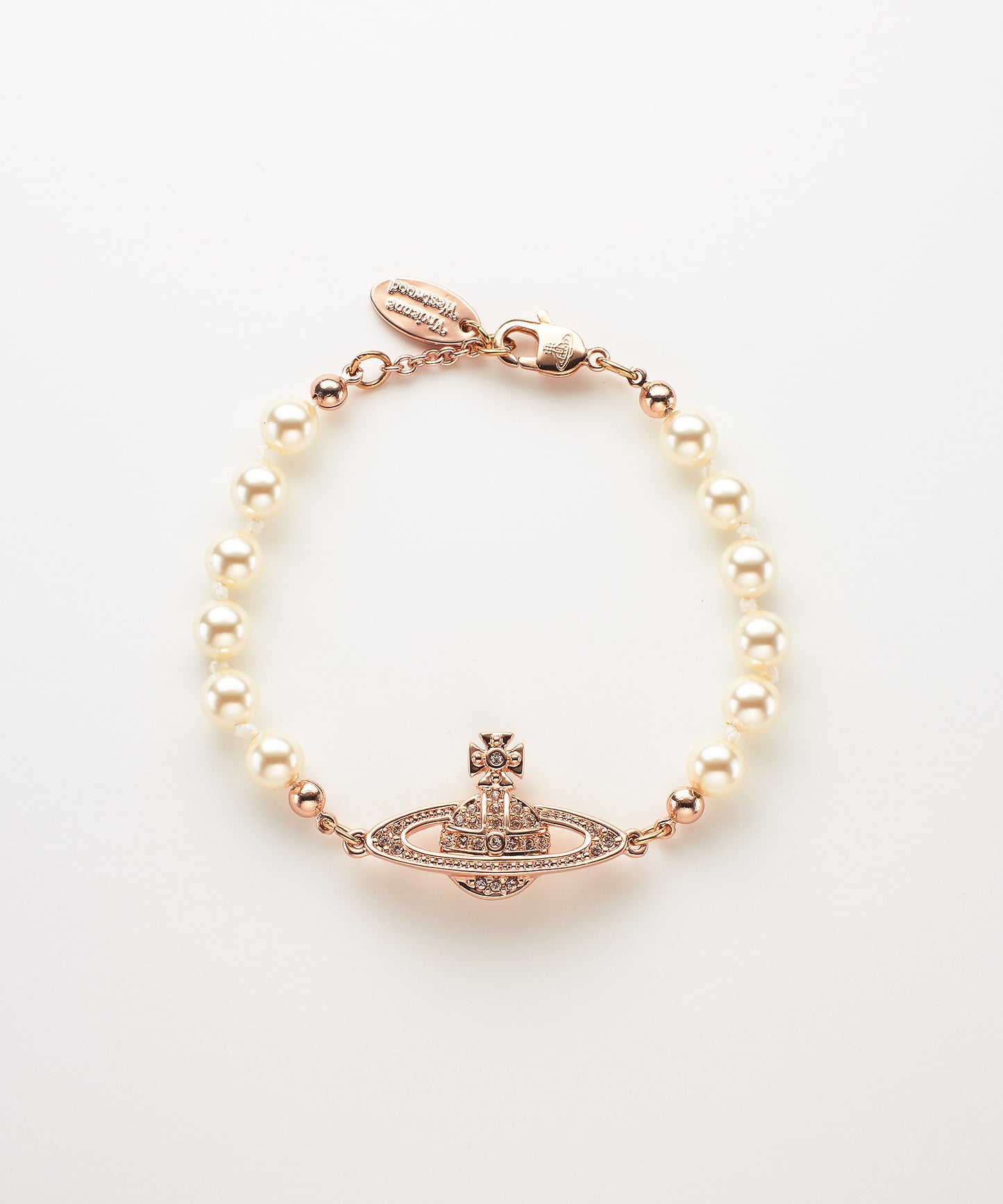 Vivienne Westwood Mini Bas Relief Bracelet 經典滿鑽土星珍珠手鍊(共3色!)