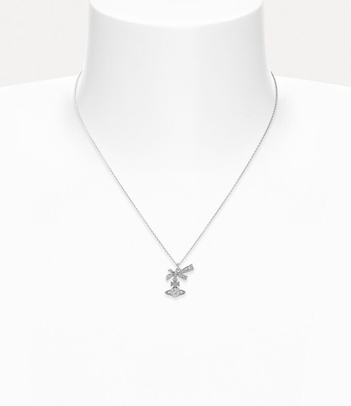 Vivienne Westwood Angelique Pendant Necklace 純銀蝴蝶結水晶項鍊