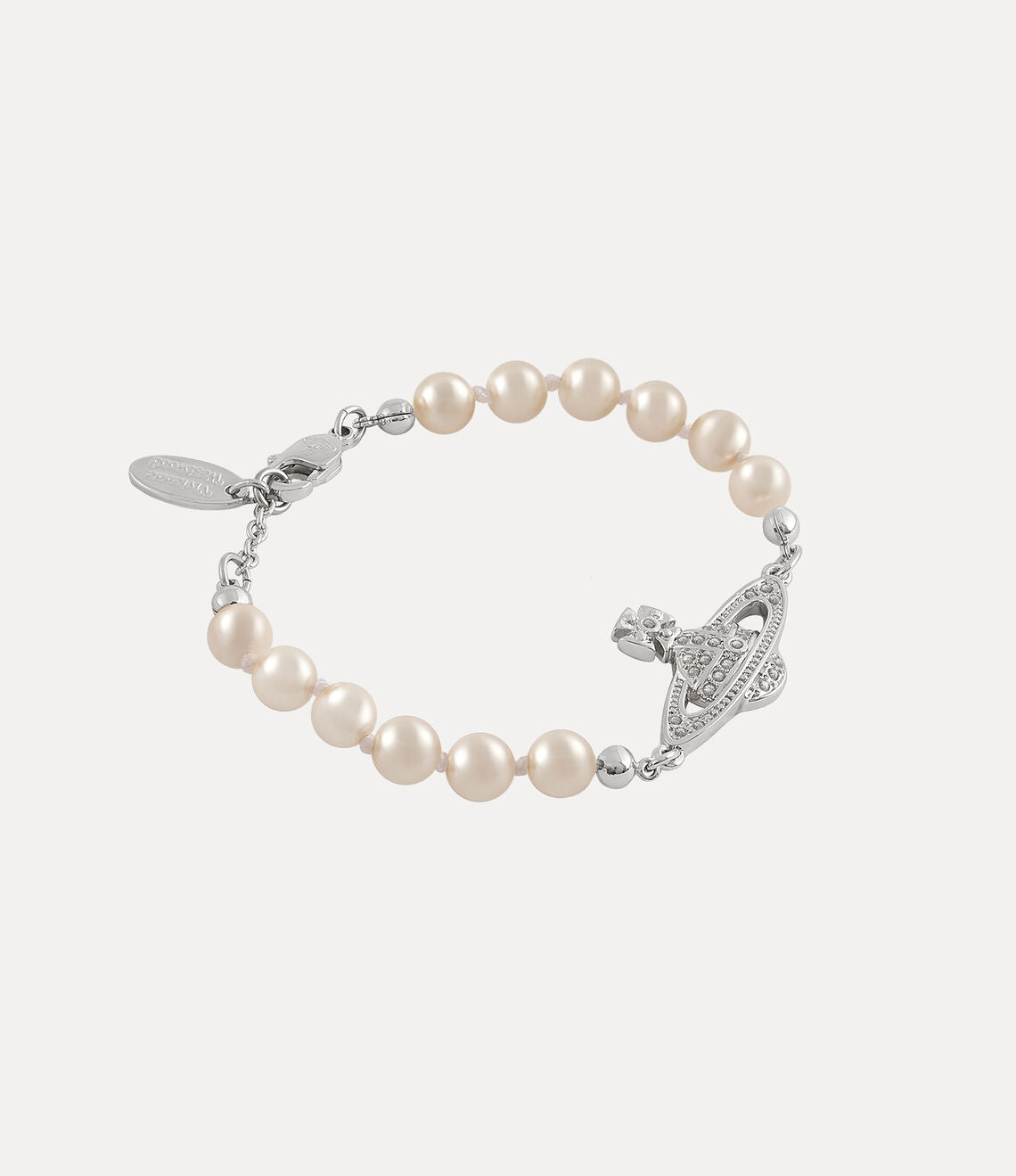 Vivienne Westwood Mini Bas Relief Bracelet 經典滿鑽土星珍珠手鍊(共3色!)