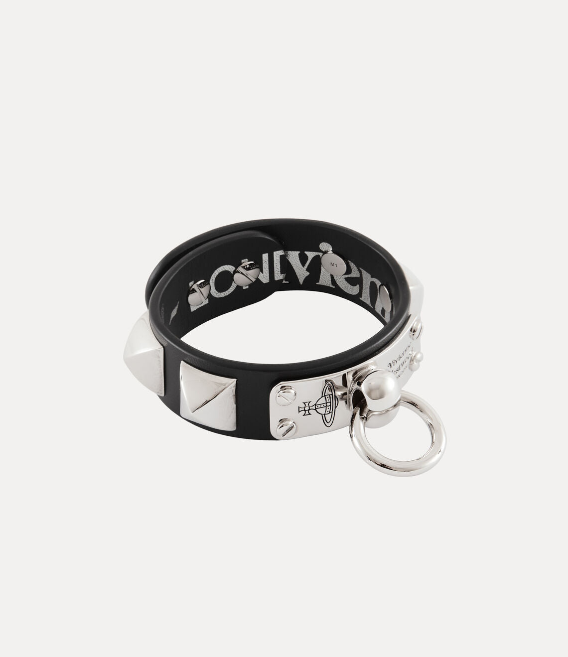 Vivienne Westwood Man. Paulo Bracelet 經典立體卯釘龐克土星皮革手環