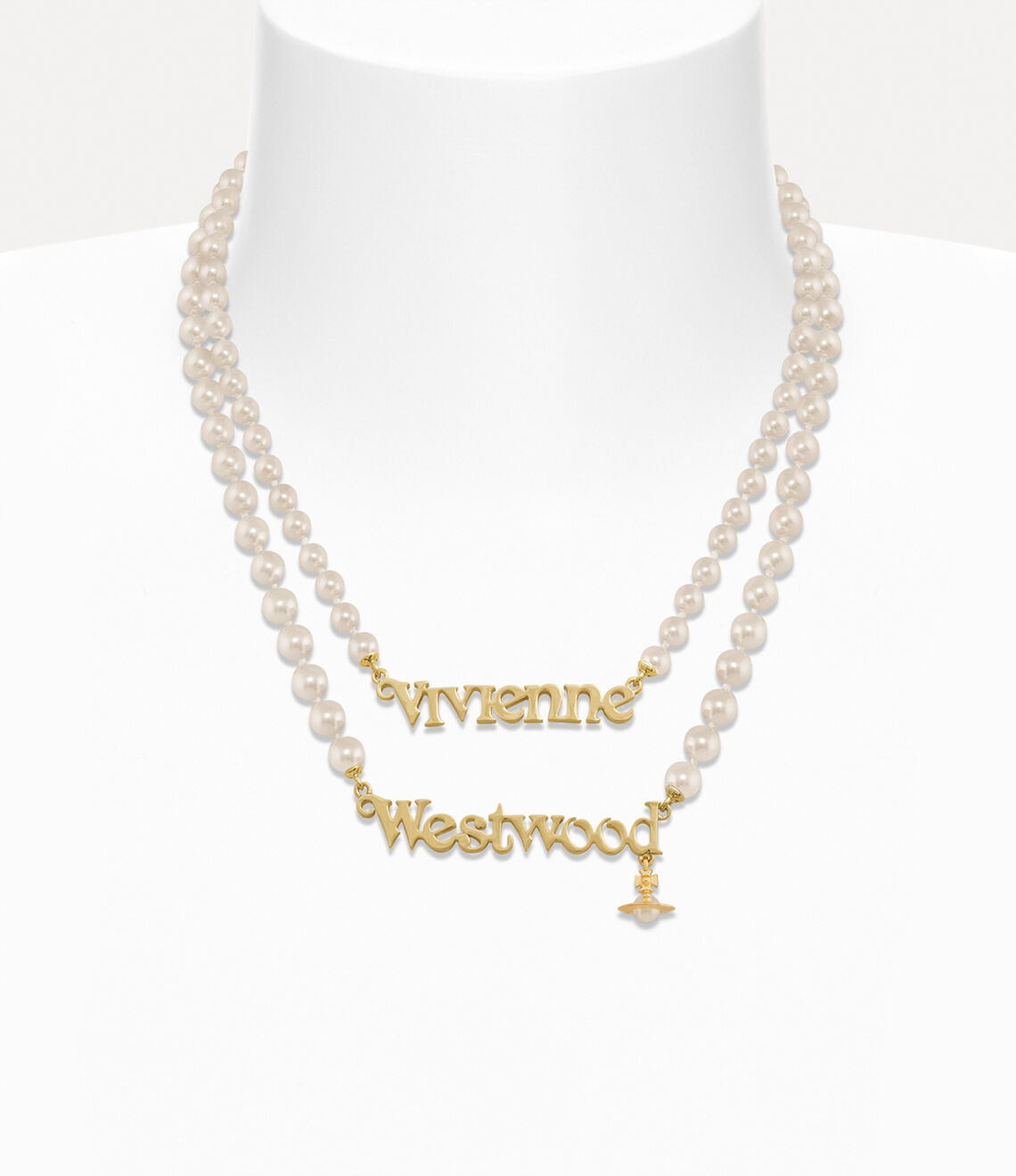 Vivienne Westwood Amelia Necklace 夢幻雙層 LOGO 珍珠項鏈