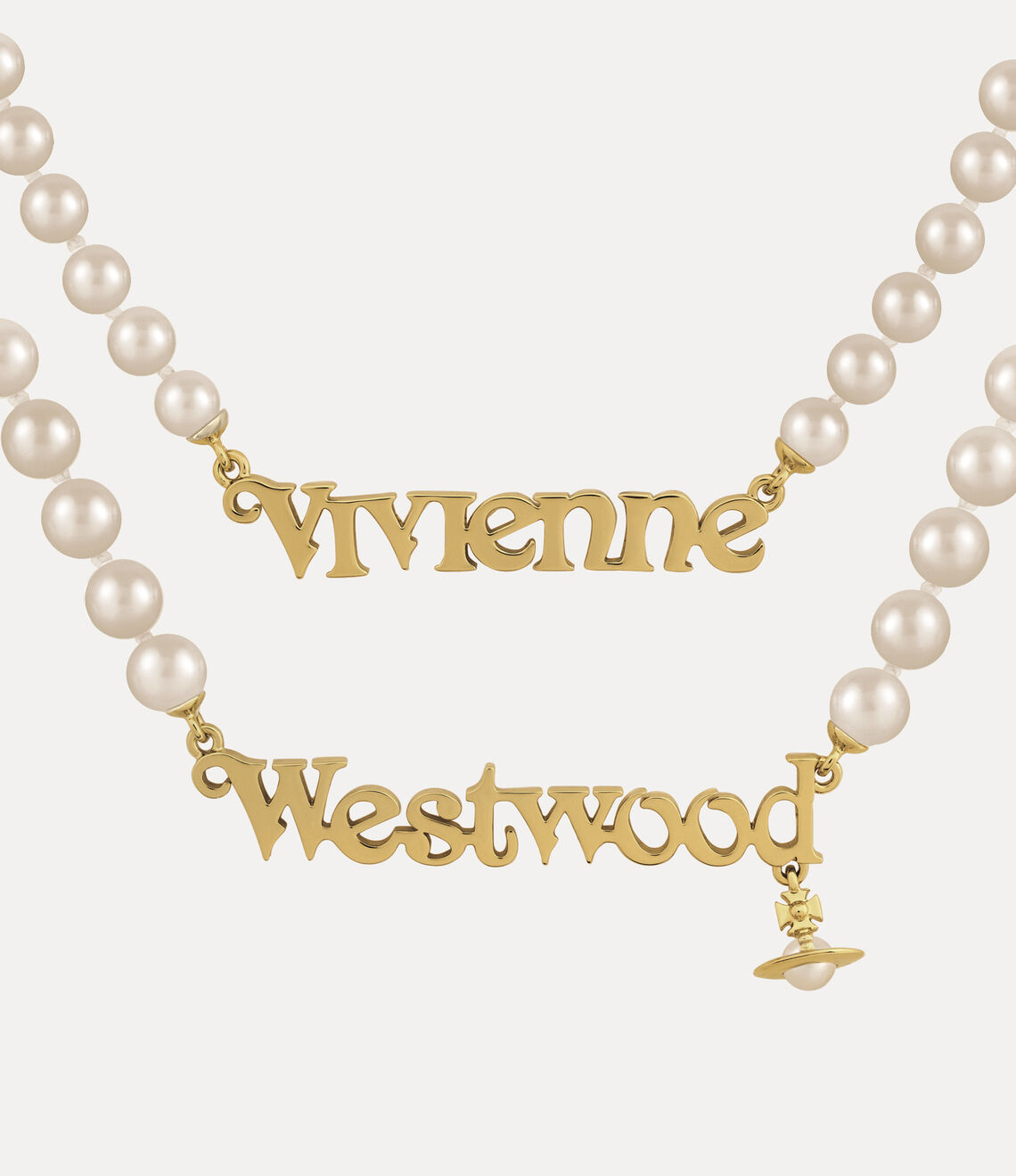 Vivienne Westwood Amelia Necklace 夢幻雙層 LOGO 珍珠項鏈