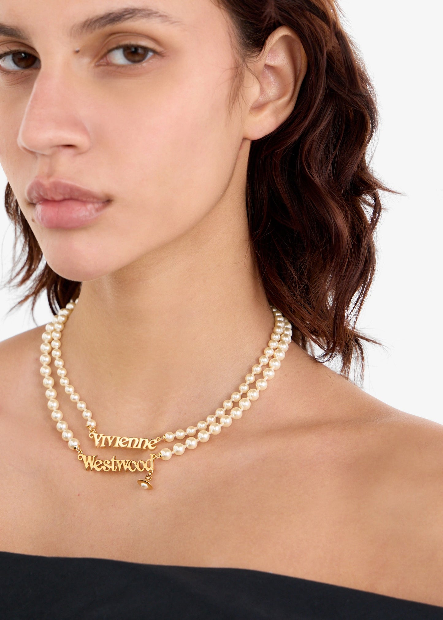 Vivienne Westwood Amelia Necklace 夢幻雙層 LOGO 珍珠項鏈