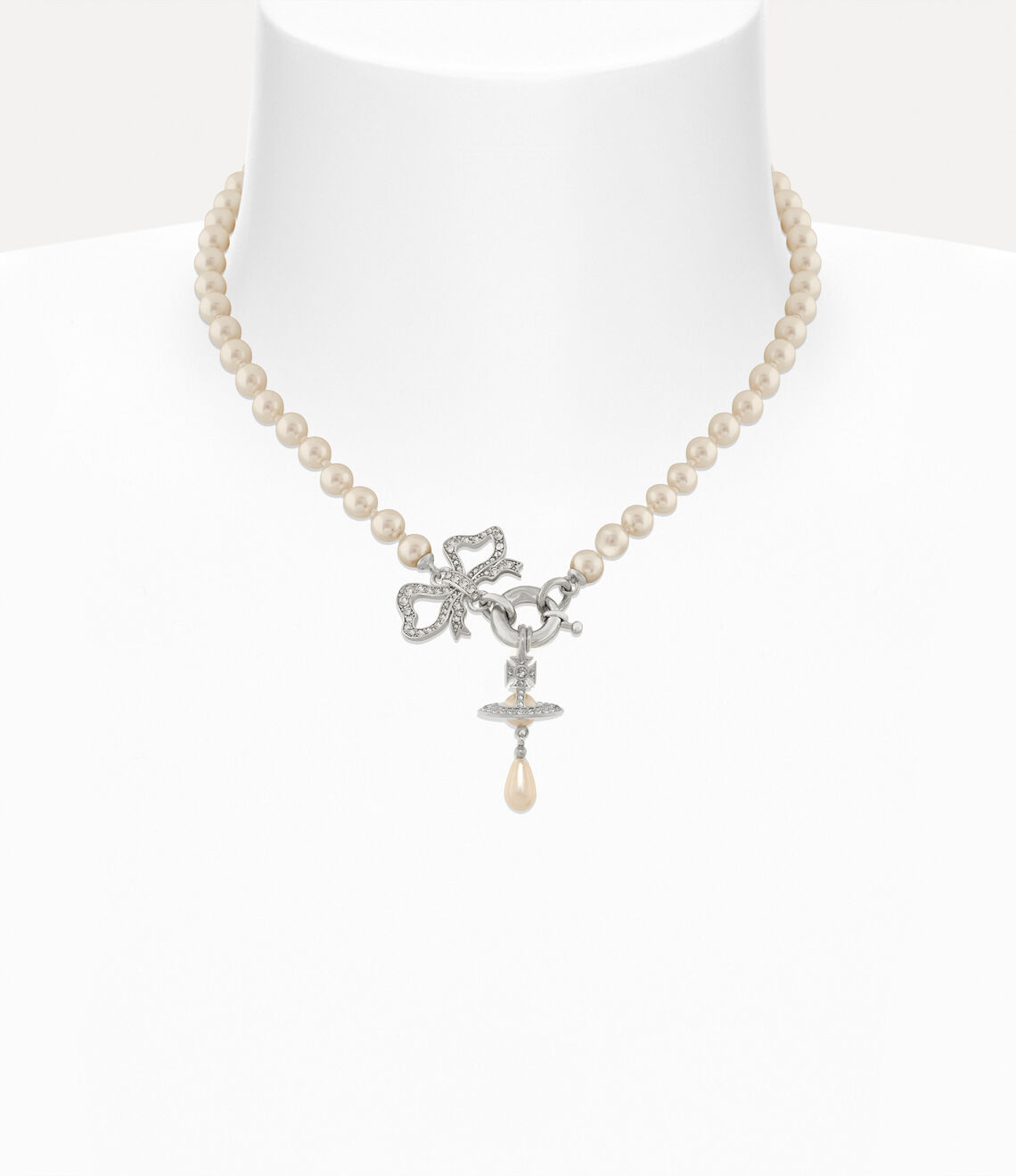 Vivienne Westwood Rigoberta Pearl Necklace 夢幻立體土星蝴蝶結珍珠項鏈