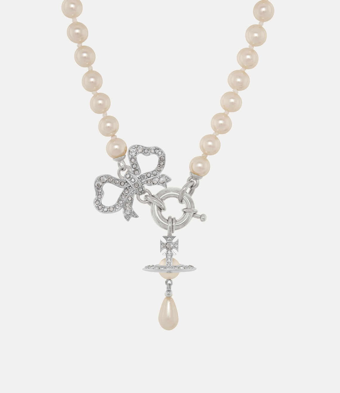 Vivienne Westwood Rigoberta Pearl Necklace 夢幻立體土星蝴蝶結珍珠項鏈