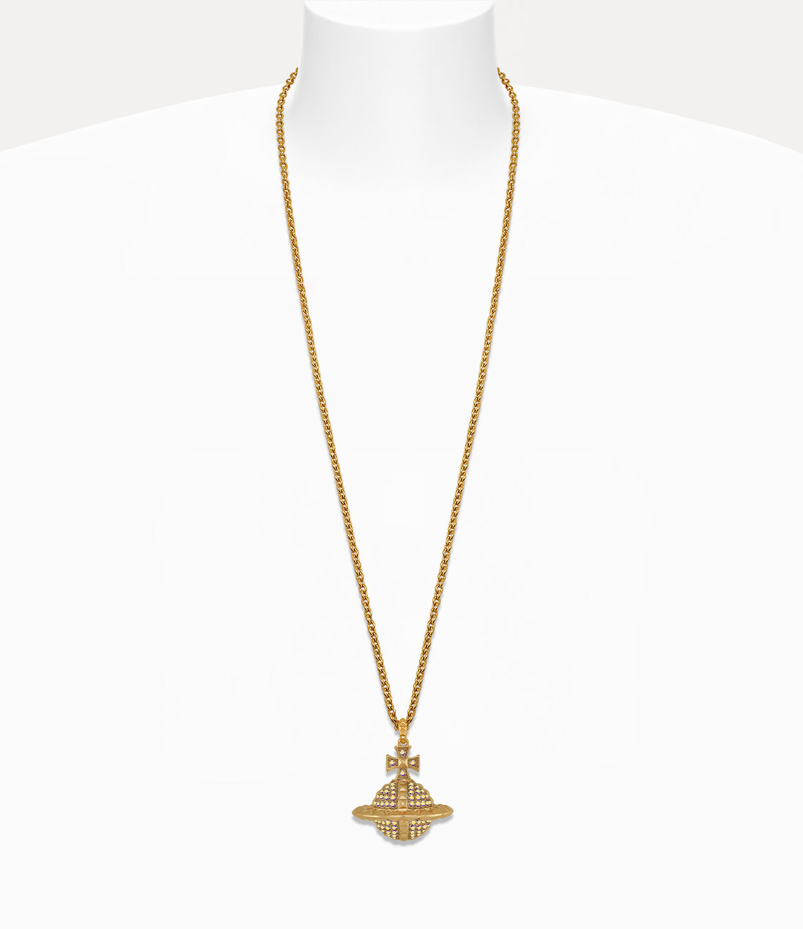 Vivienne Westwood Mayfair Large Orb Pendent Necklace 卯釘水晶立體大土星項鍊