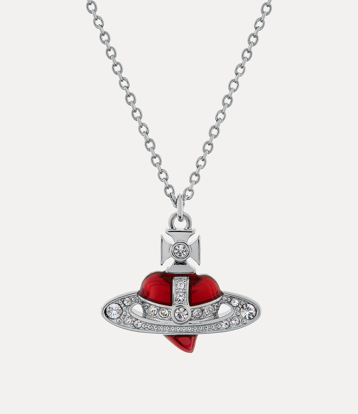 Vivienne Westwood New diamante heart pendant Necklace 復刻愛心土星項鍊