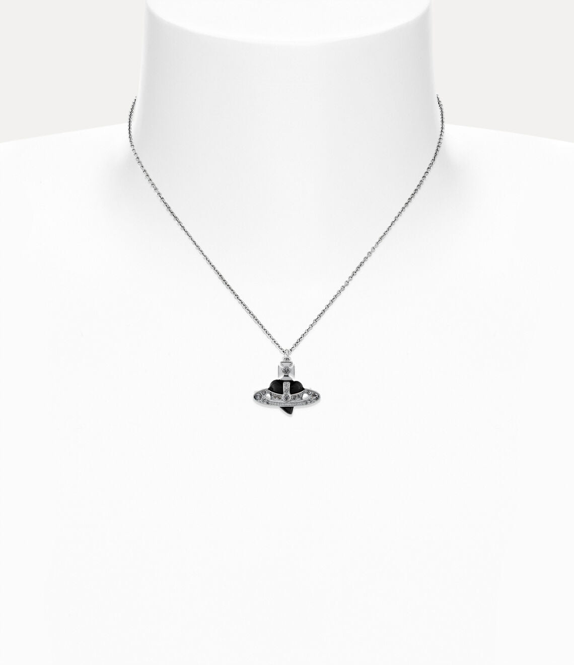 Vivienne Westwood New diamante heart pendant Necklace 復刻愛心土星項鍊