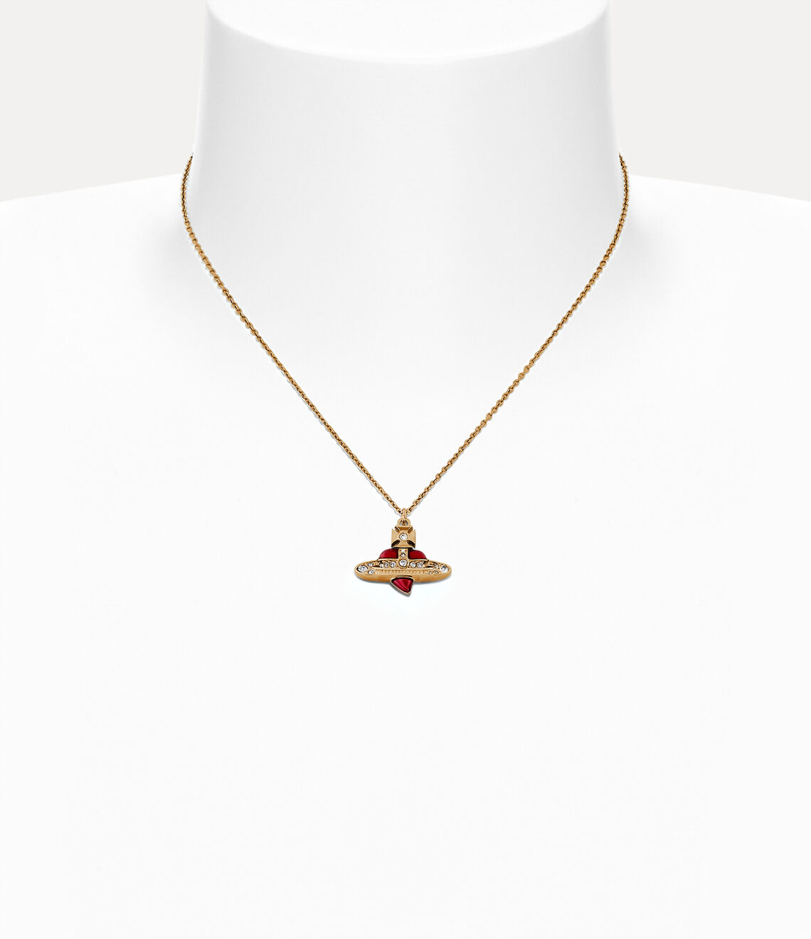 Vivienne Westwood New diamante heart pendant Necklace 復刻愛心土星項鍊