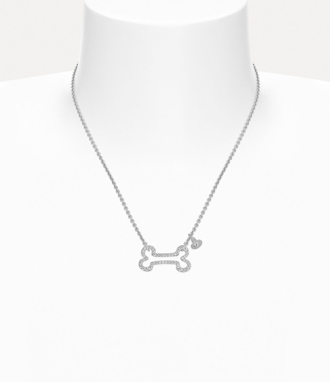 Vivienne Westwood Man. Lyndon Bone Pendant 經典純銀滿鑽骨頭立體土星項鏈