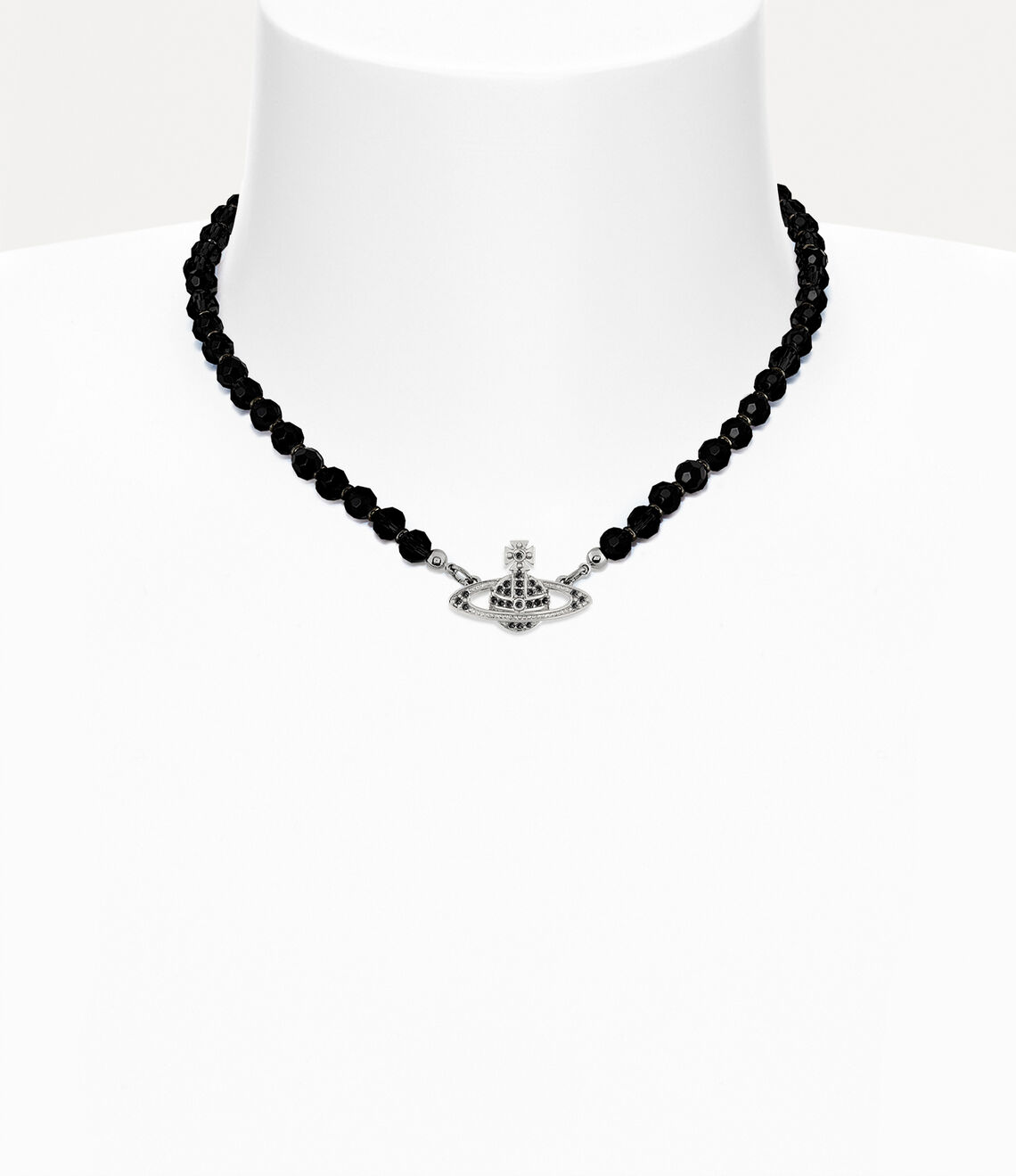 Vivienne Westwood Messaline Choker 經典滿鑽土星黑瑪瑙頸鍊