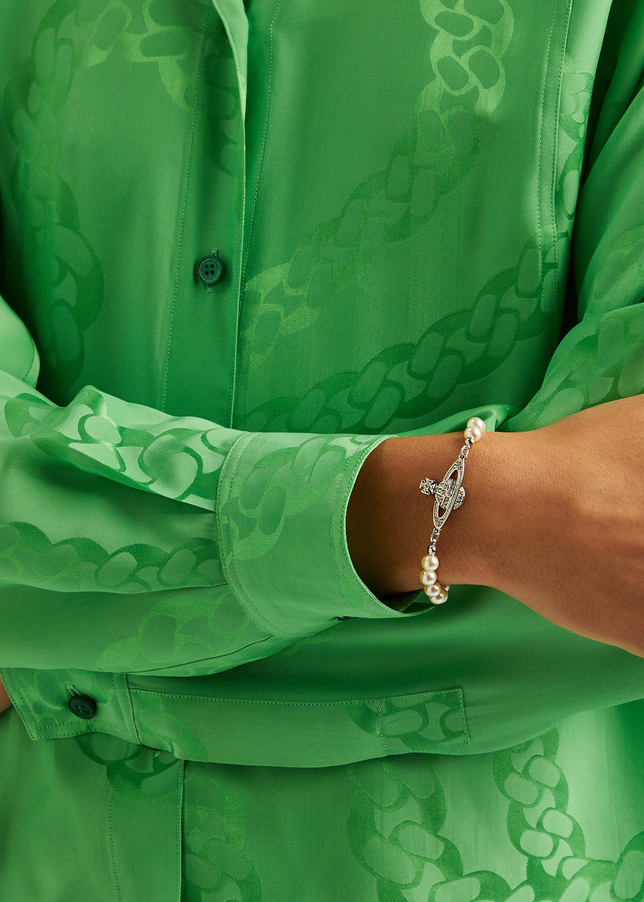 Vivienne Westwood Mini Bas Relief Bracelet 經典滿鑽土星珍珠手鍊(共3色!)