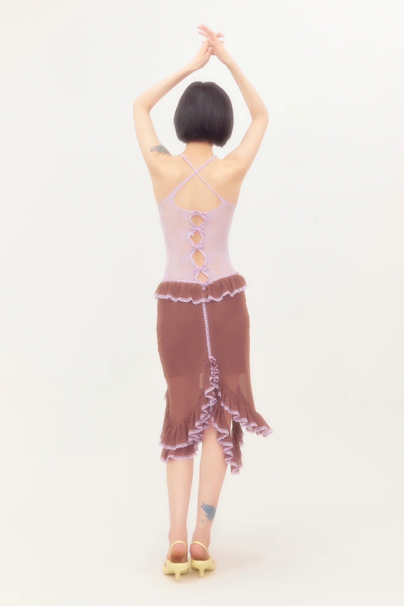 Nφ DRESS 絲絨蝴蝶結蕾絲連體衣(多色!)