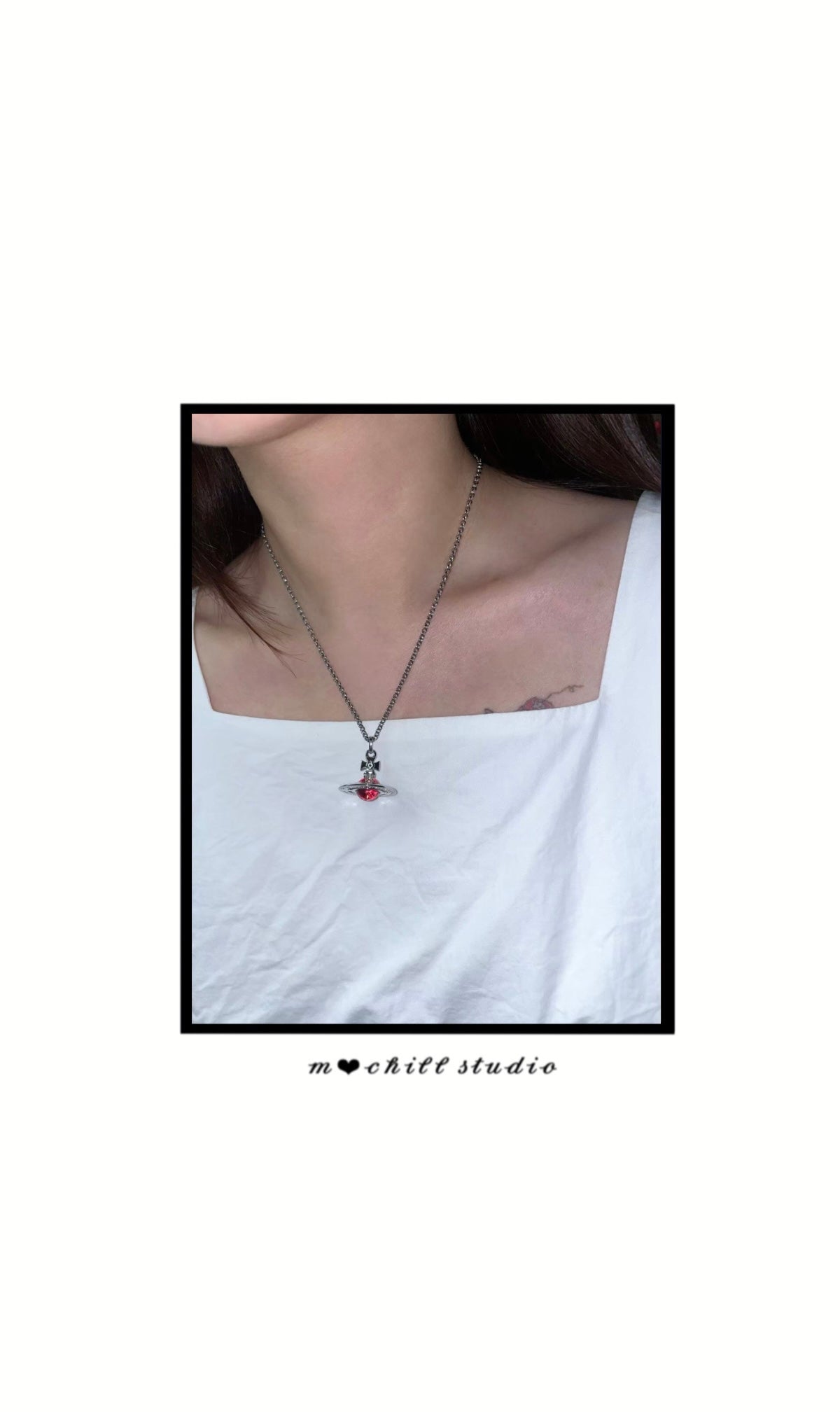Vivienne Westwood New Petite Orb Pendant Necklace 限定限量莓果粉立體土星項鍊(全尺寸!)