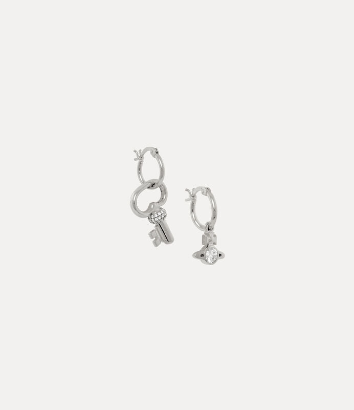 Vivienne Westwood Baya Earrings 純銀鑰匙土星不對稱耳環