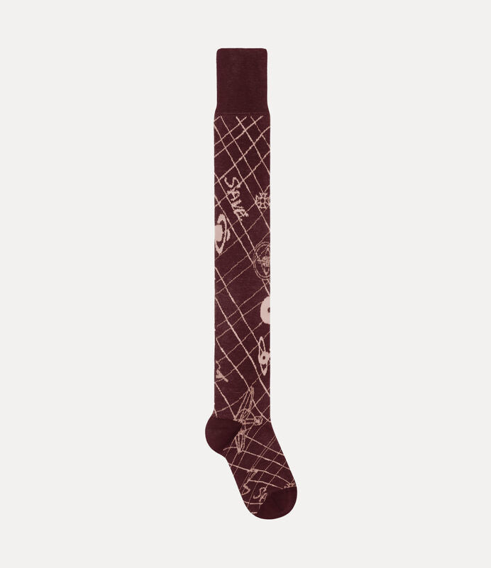Vivienne Westwood Sock 土星線條膝上襪