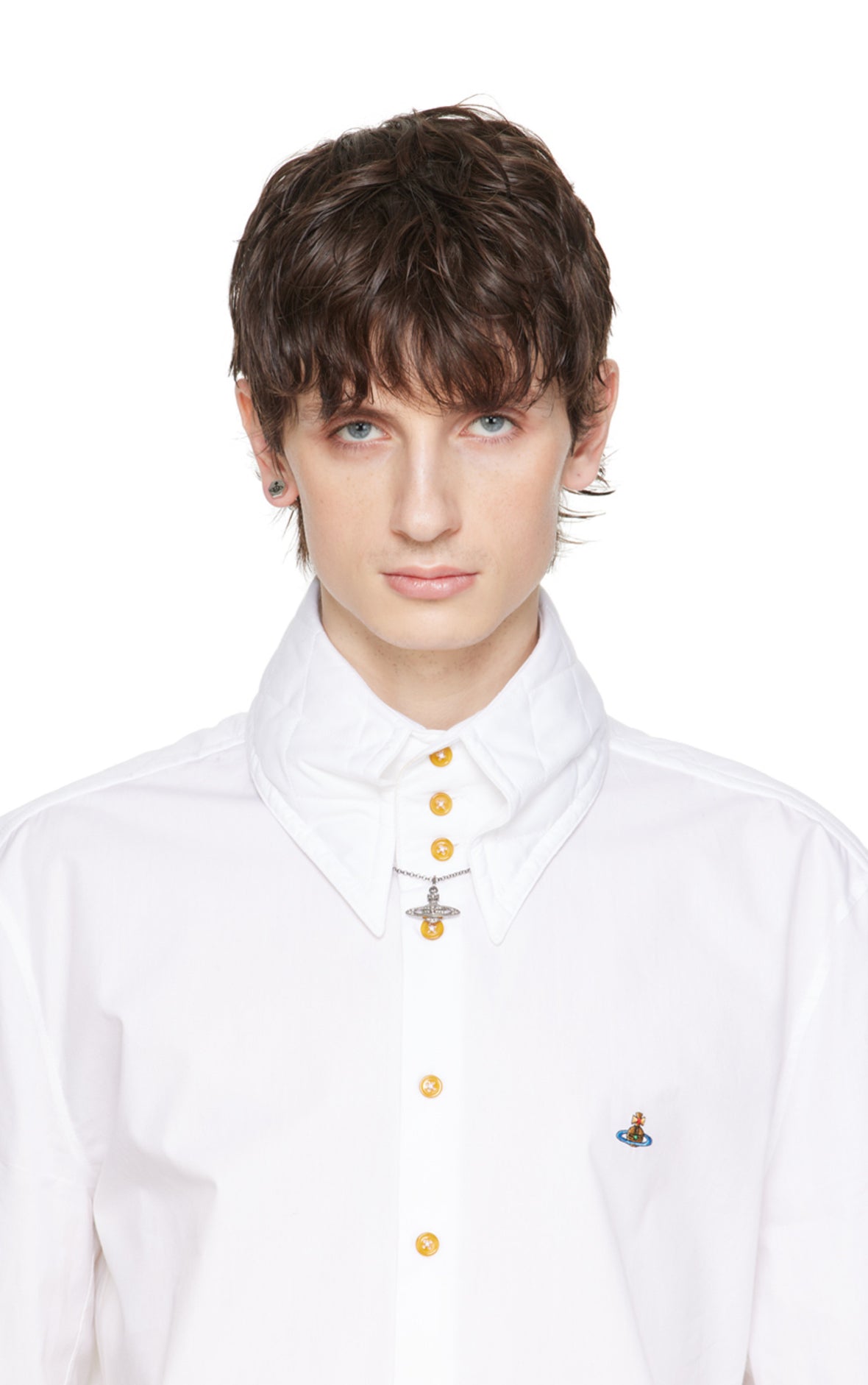 Vivienne Westwood man. Mini Bas Relief Necklace 男款經典滿鑽土星項鍊(共2色!)