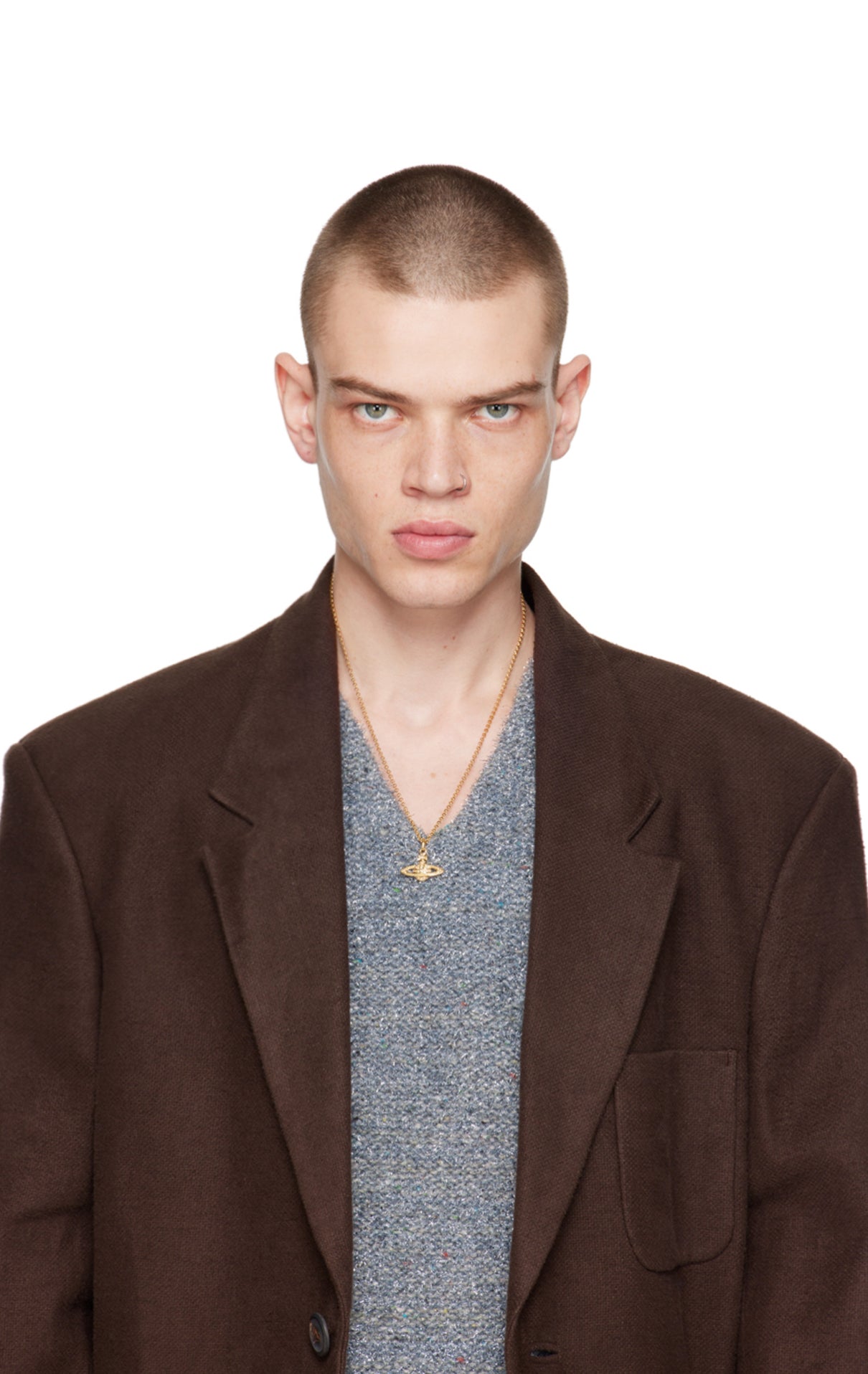 Vivienne Westwood man. Mini Bas Relief Necklace 男款經典滿鑽土星項鍊(共2色!)