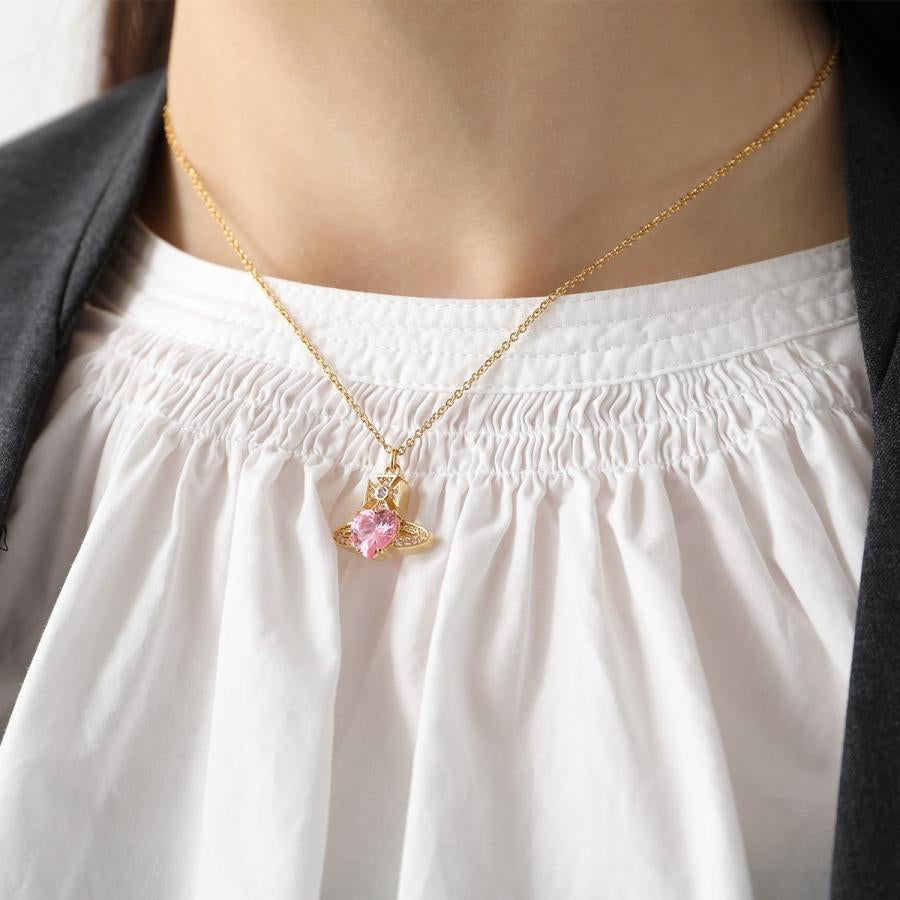 Vivienne Westwood Ariella Necklace 愛心水晶土星項鍊