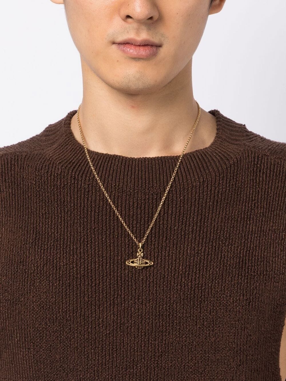 Vivienne Westwood man. Mini Bas Relief Necklace 男款經典滿鑽土星項鍊(共2色!)