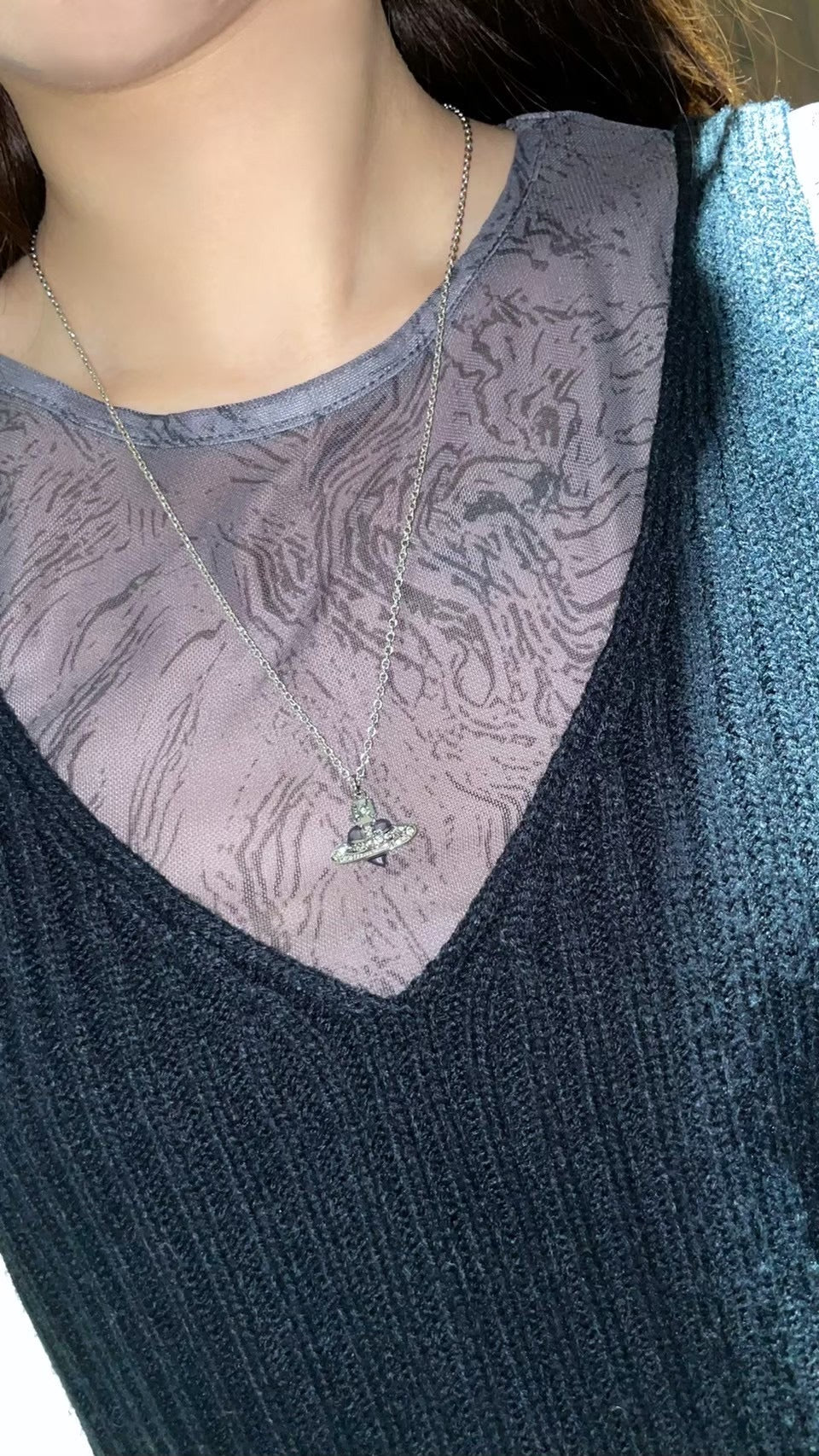 Vivienne Westwood MAN. diamante heart pendant 愛心土星項鍊