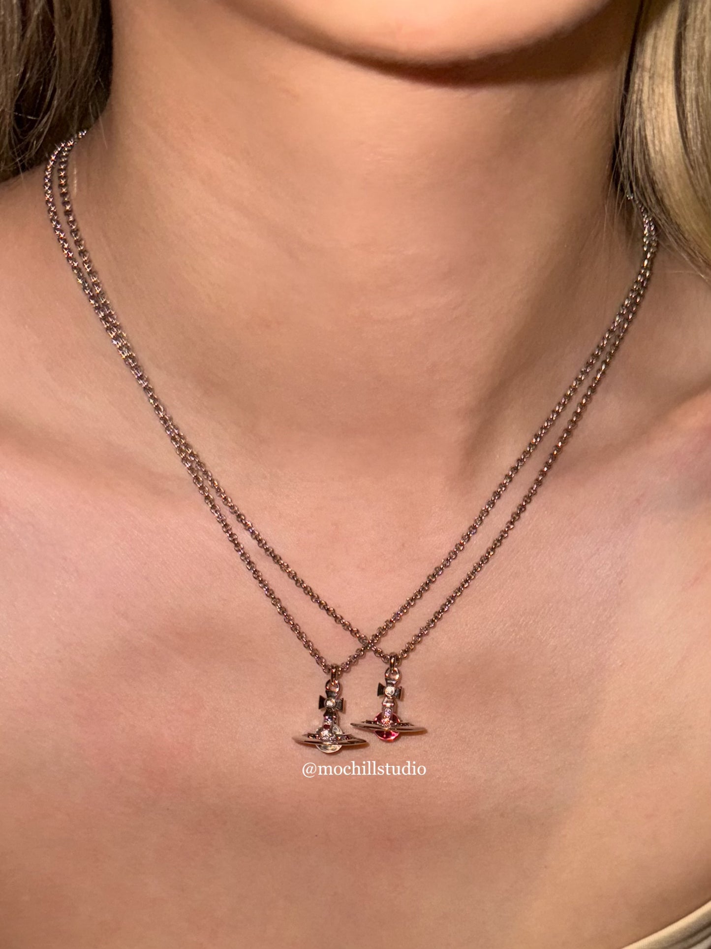 Vivienne Westwood New Petite Orb Pendant Necklace 限定限量莓果粉立體土星項鍊(全尺寸!)