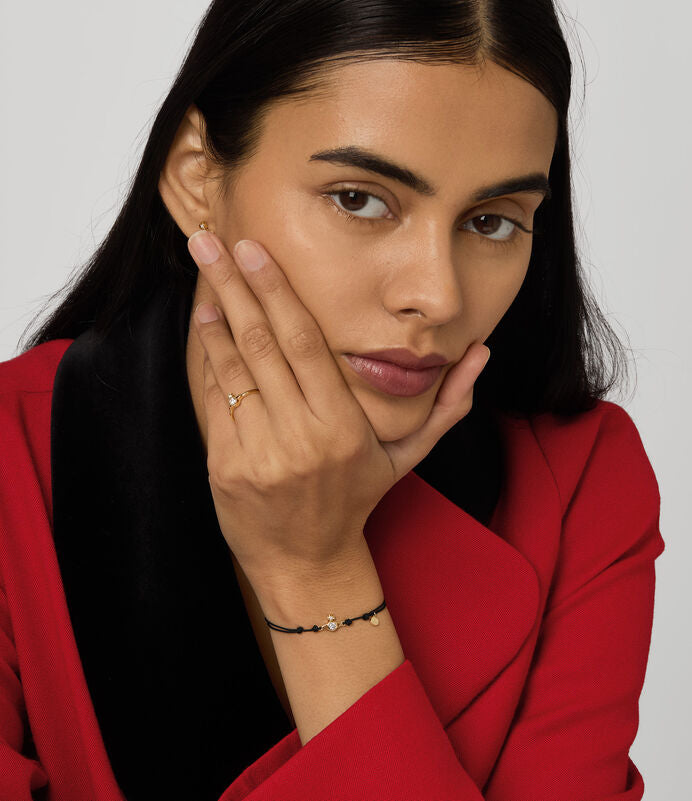 Vivienne Westwood Battersea Cord Bracelet 可調節純金小土星繩鍊