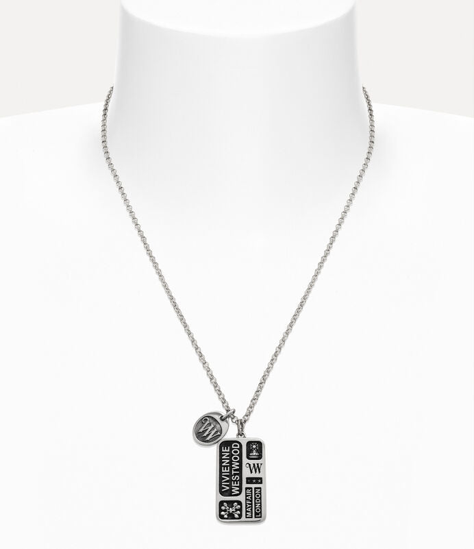 Vivienne Westwood Man. Lancelot Pendant Necklace 復古鐵牌項鍊