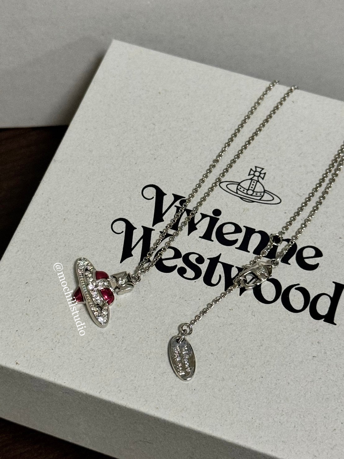 Vivienne Westwood New diamante heart pendant Necklace 復刻愛心土星項鍊
