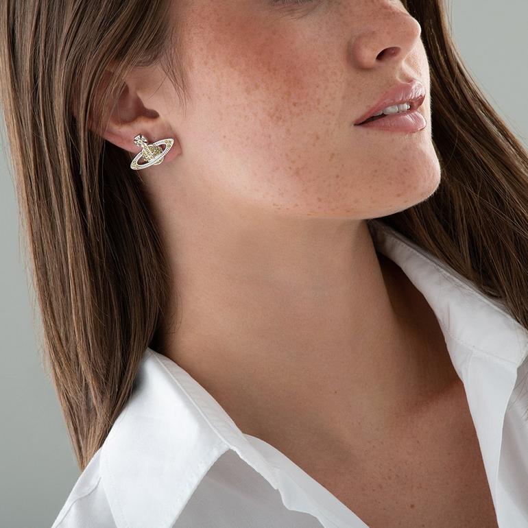 Vivienne Westwood Mini Bas Relief Earrings 經典滿鑽土星耳環(多色!)