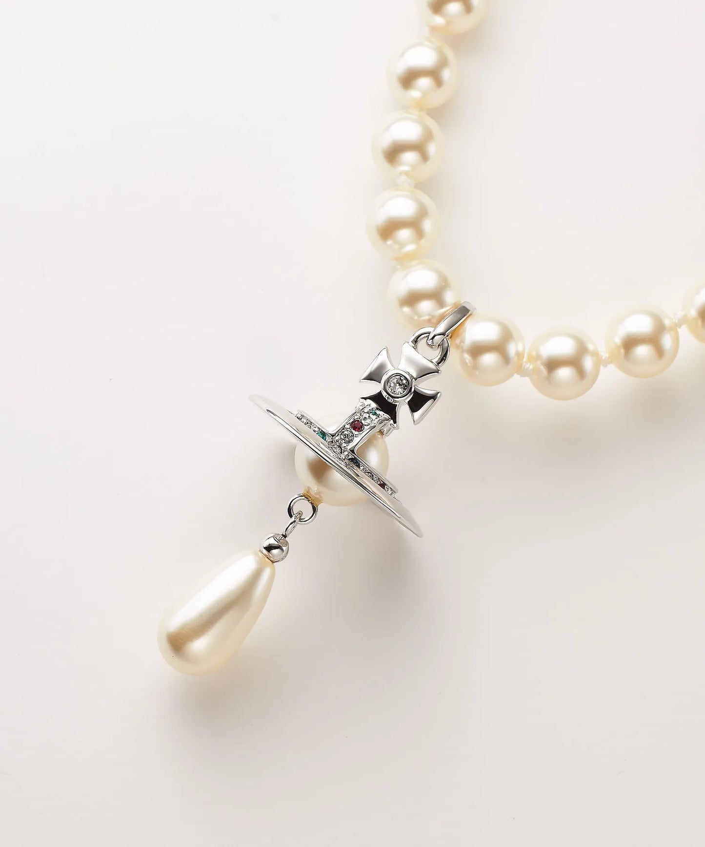 Vivienne Westwood One Row Pearl Drop Choker 經典珍珠土星頸鍊(共2色!)