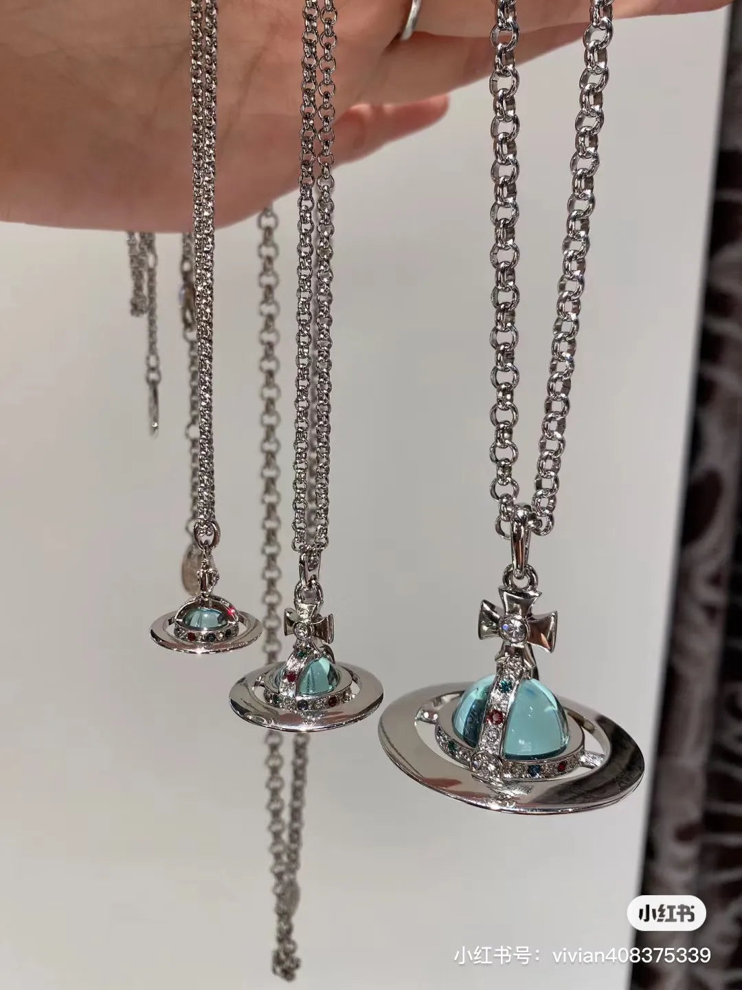 Vivienne Westwood 限定限量薄荷綠立體土星項鍊(全尺寸!)