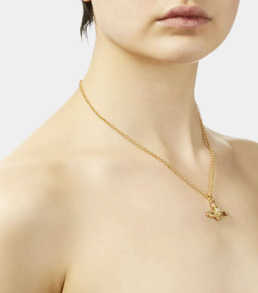 Vivienne Westwood Mini Bas Relief Necklace 經典滿鑽土星項鍊(共4色!)