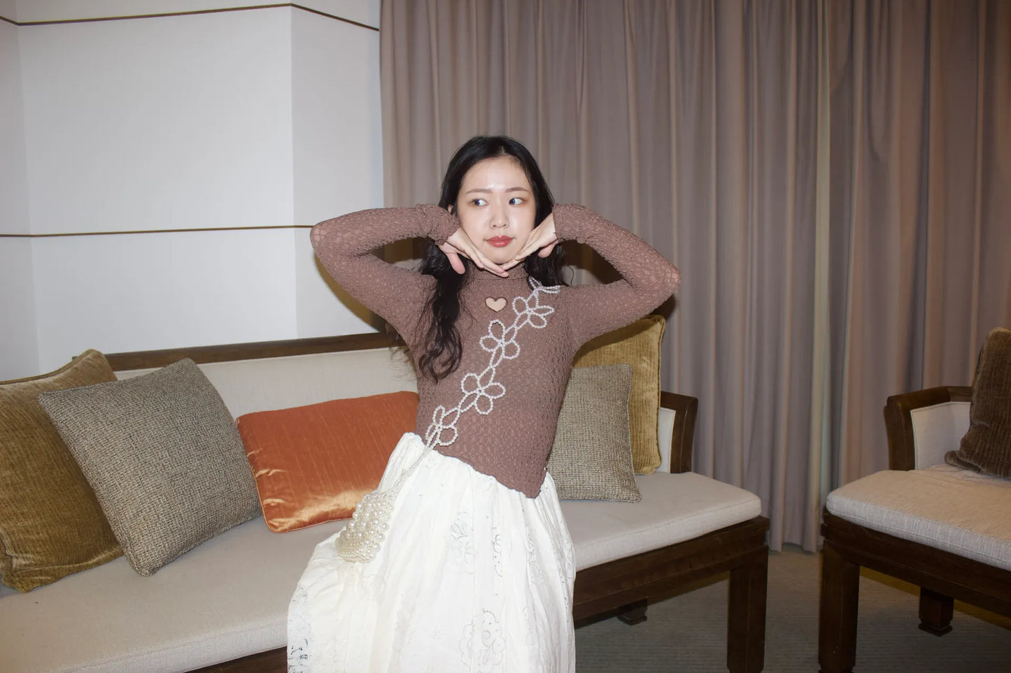 (現貨!)𝐐𝐐 高領愛心長袖內搭 ❤︎