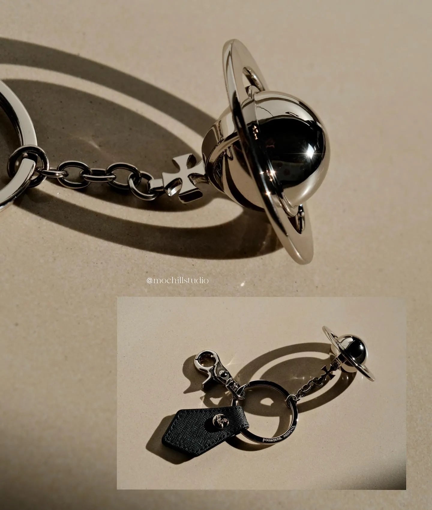 Vivienne Westwood Saffiano 3D 立體土星鑰匙圈(共3色!)