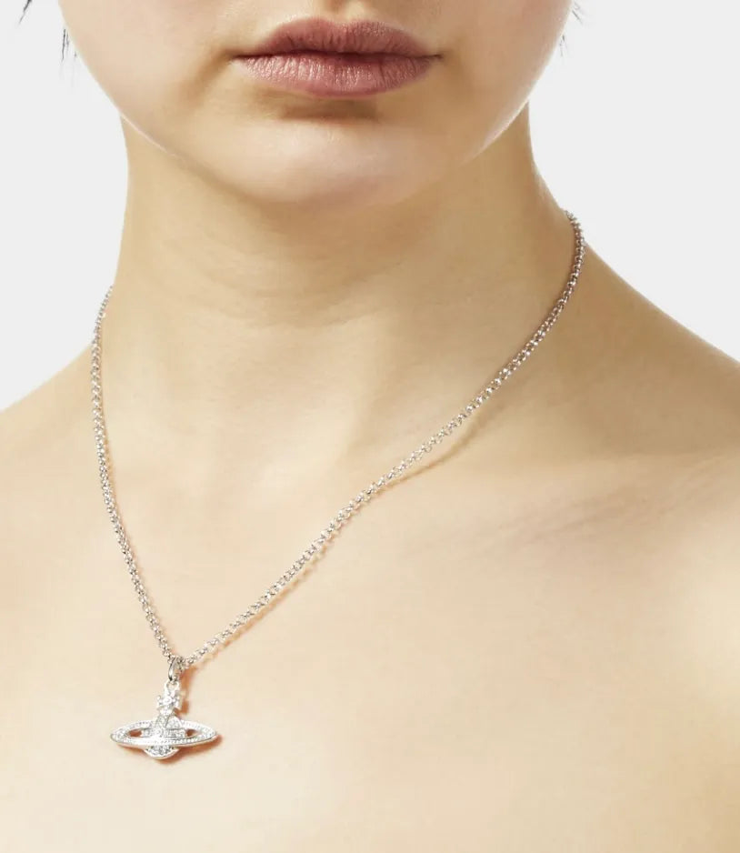 Vivienne Westwood Mini Bas Relief Necklace 經典滿鑽土星項鍊(共4色!)