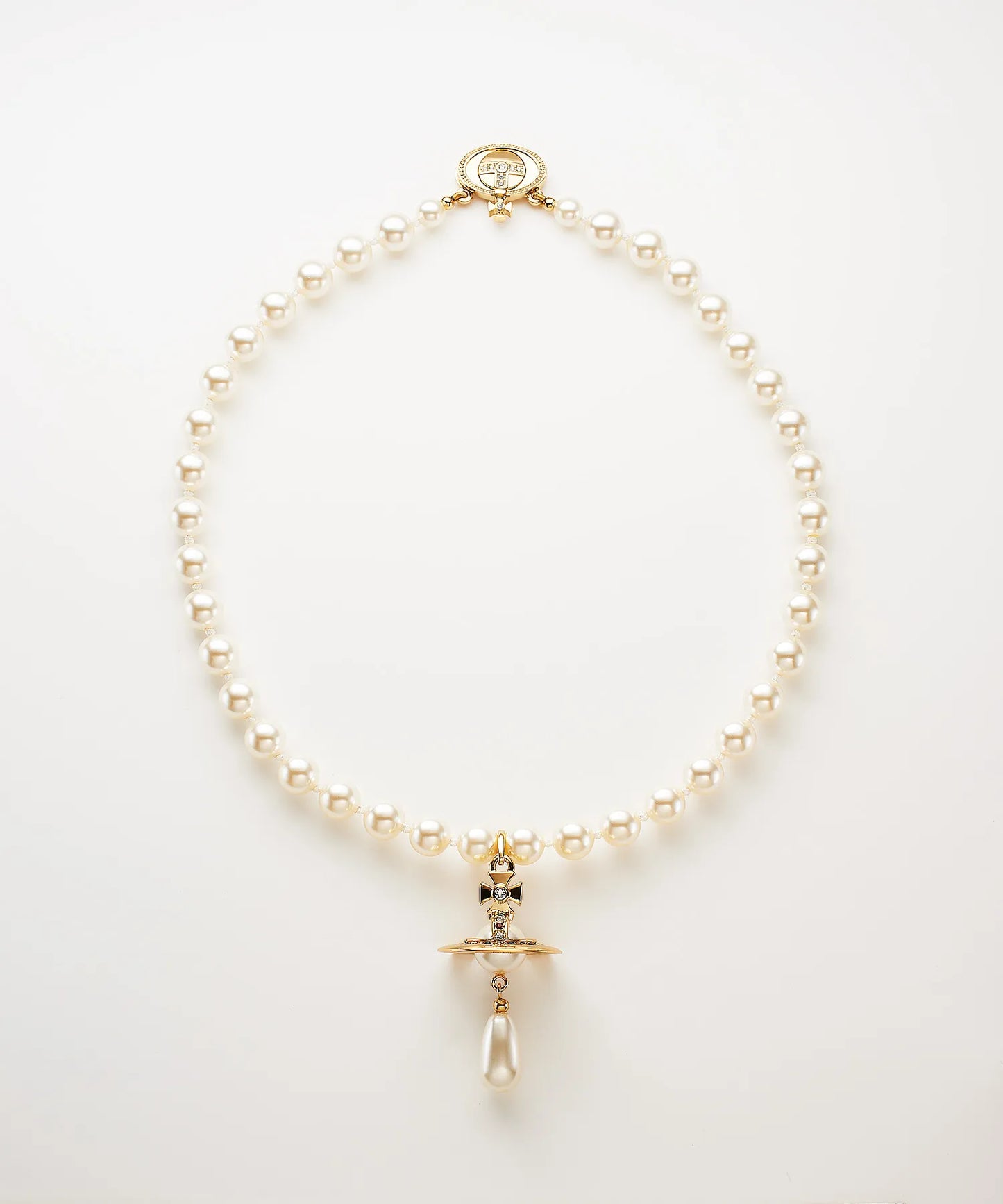 Vivienne Westwood One Row Pearl Drop Choker 經典珍珠土星頸鍊(共2色!)
