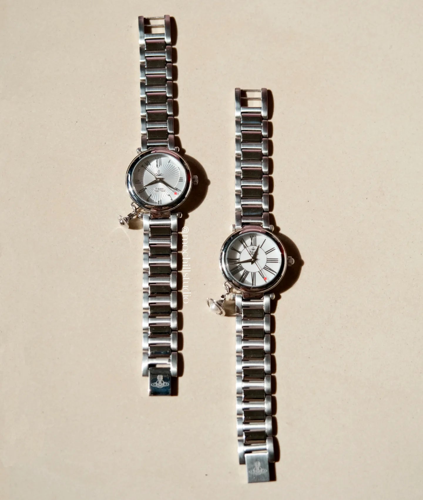 Vivienne Westwood Mother Orb & Heart Watch 貝母&愛心吊墜土星手錶