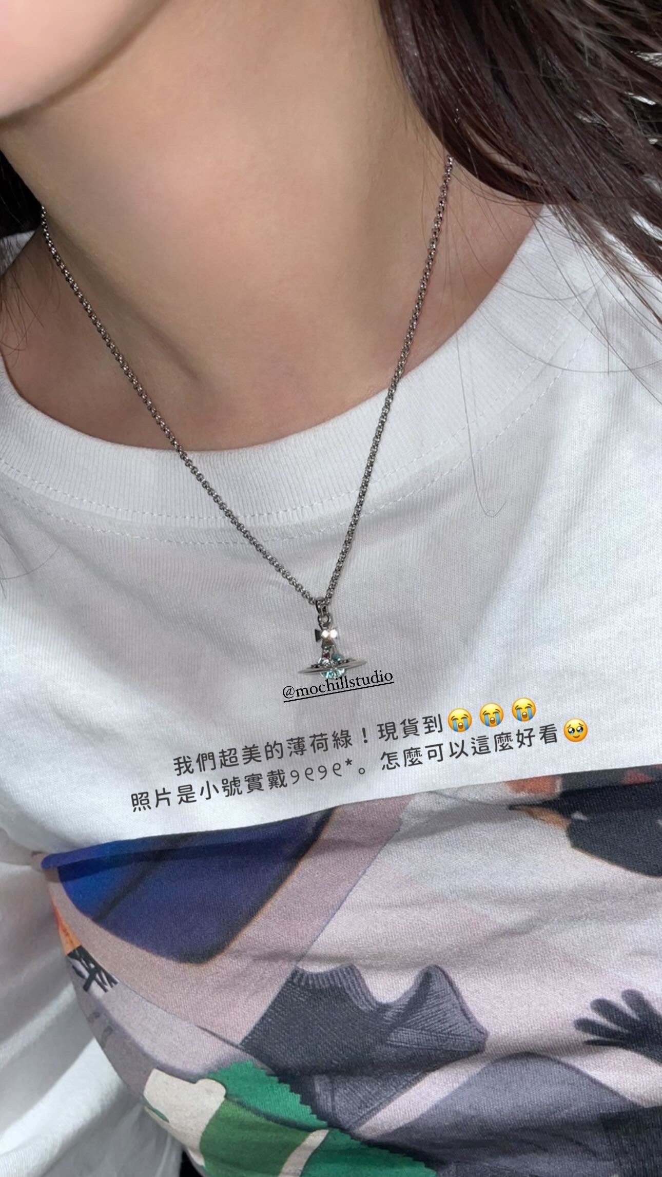 Vivienne Westwood 限定限量薄荷綠立體土星項鍊(全尺寸!)