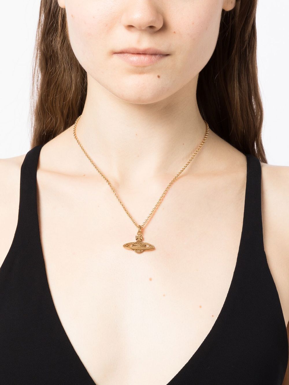 Vivienne Westwood Mini Bas Relief Necklace 經典滿鑽土星項鍊(共4色!)