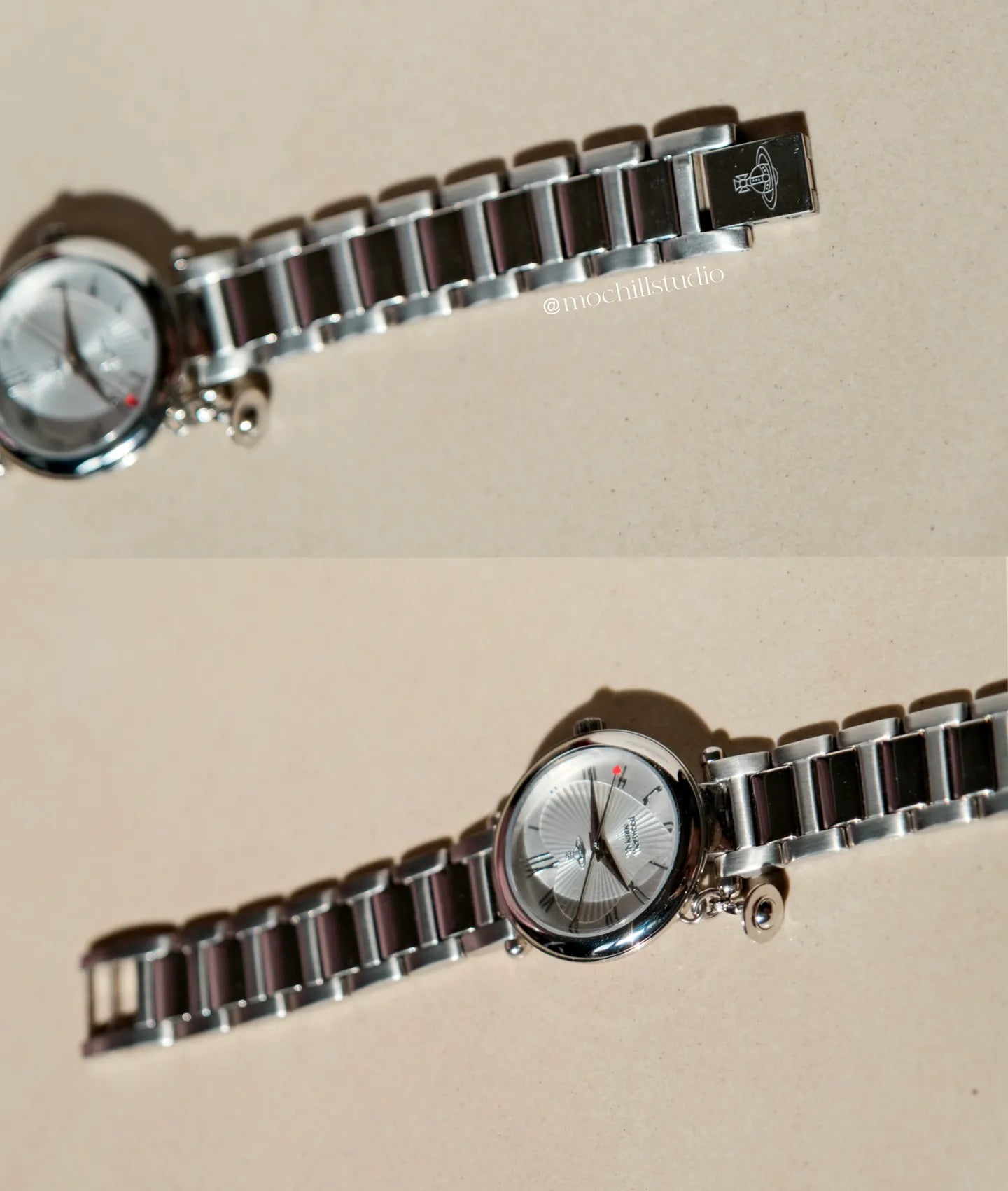 Vivienne Westwood Mother Orb & Heart Watch 貝母&愛心吊墜土星手錶