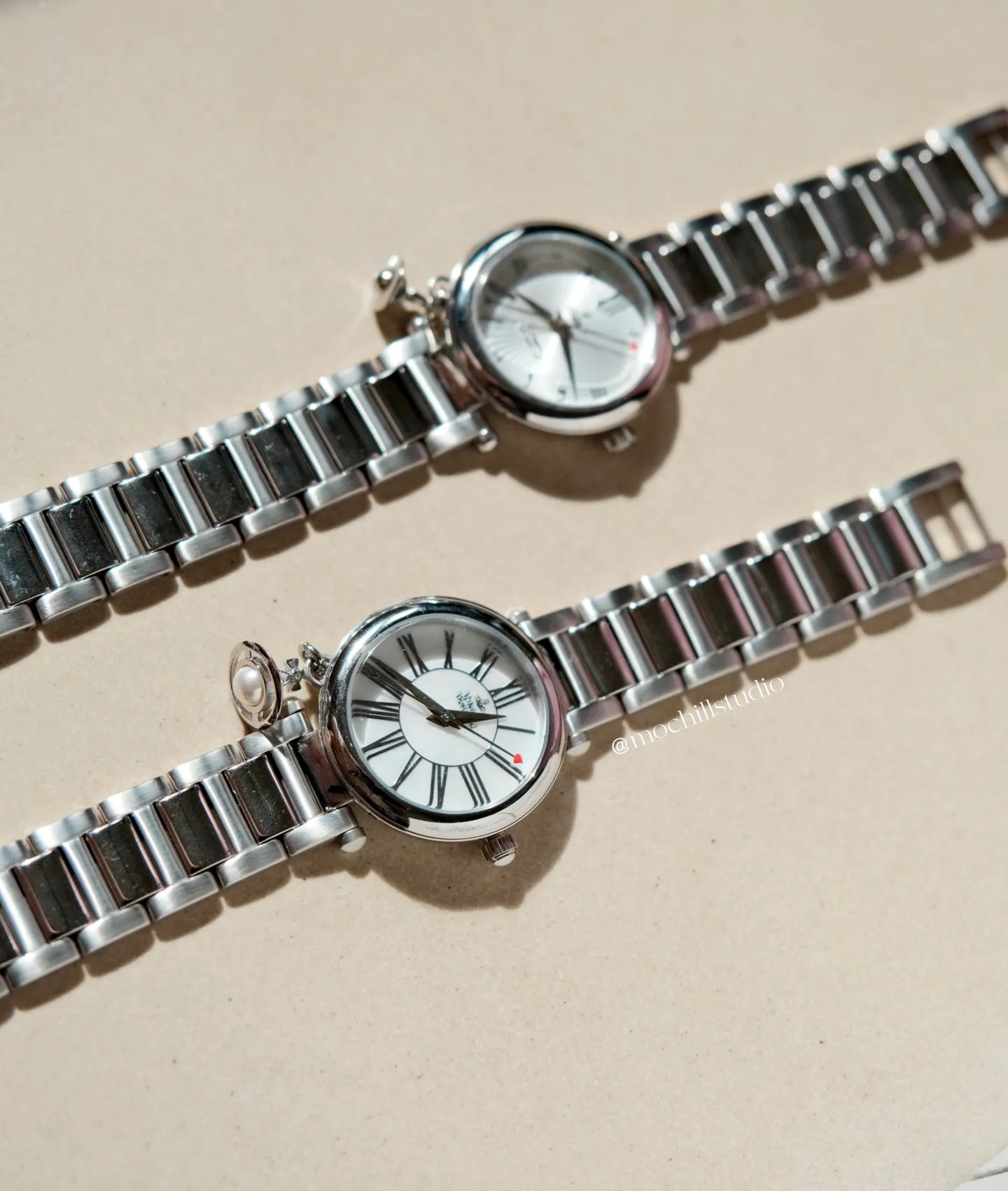 Vivienne Westwood Mother Orb & Heart Watch 貝母&愛心吊墜土星手錶