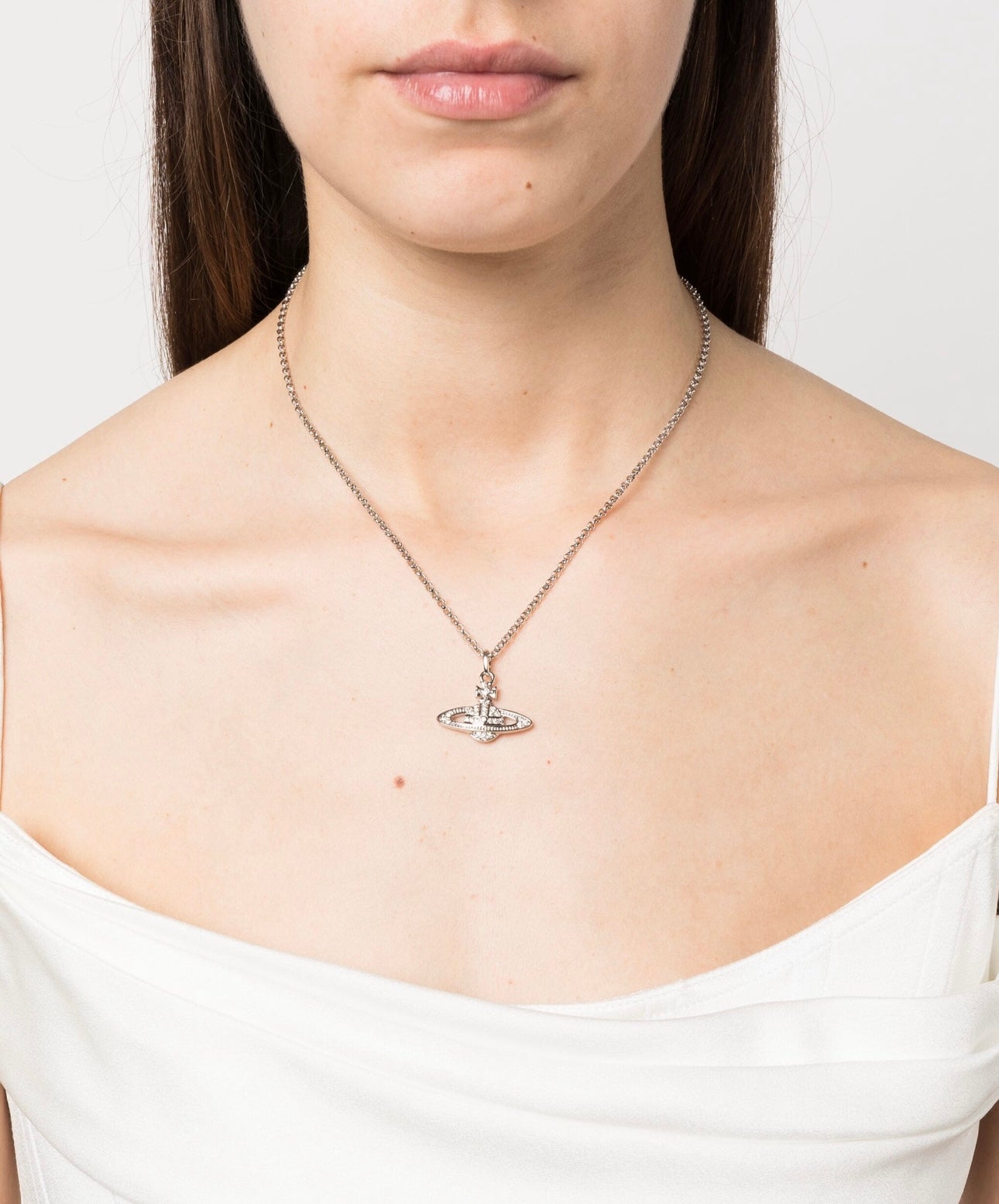 Vivienne Westwood Mini Bas Relief Necklace 經典滿鑽土星項鍊(共4色!)