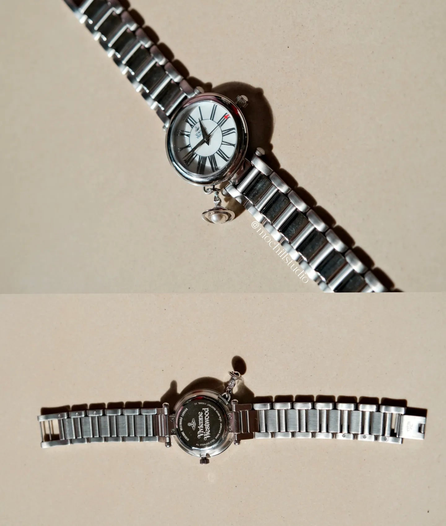 Vivienne Westwood Mother Orb & Heart Watch 貝母&愛心吊墜土星手錶