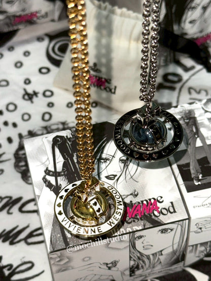（現貨！）Vivienne Westwood X NANA VWXNANA限量聯名法瑯立體土星項鍊（共2色！）