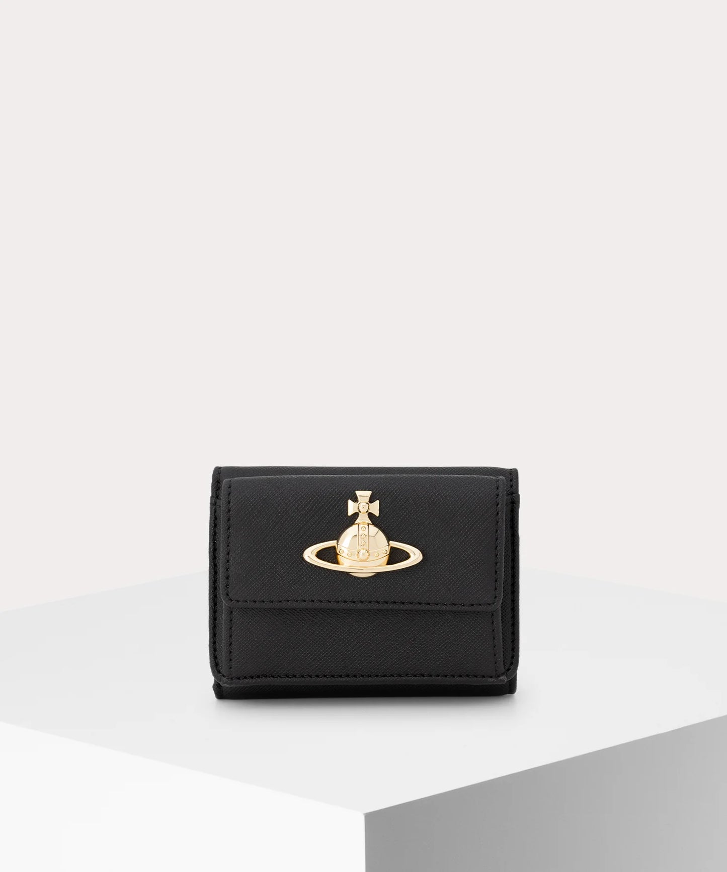 Vivienne Westwood Saffiano small Flap wallet 三折防刮十字紋短夾